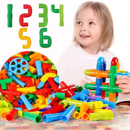 KUTOI Pipe Building Toys, Early Learning Educational Tubular Pipes, Kids Building Blocks, STEM Toys for 3 Year Old + Boys and Girls, 72 Pcs Stim Toy Set - Image 4