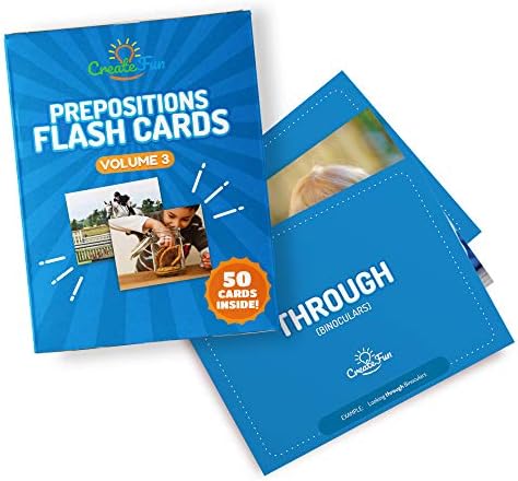 CreateFun 50 Preposition Flash Cards V3 Kids, School, Adults, ESL & Autism - Image 7