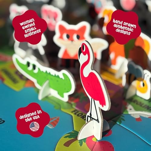 Dinomini Giant USA Map Puzzle for Kids - with Interactive Standing Figures - Floor Puzzles for Kids Ages 3-5 - Preschool Learning Activities - Learning & Educational Toys - Image 7