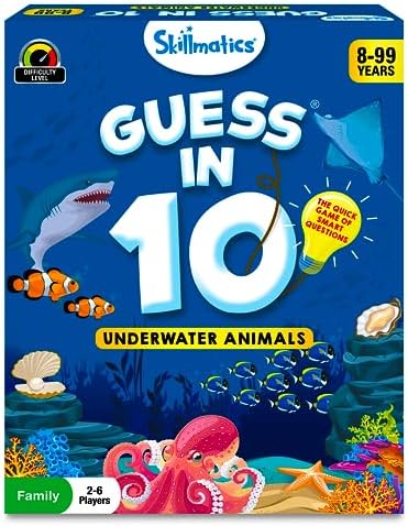 Skillmatics Guess in 10 Underwater Animals, Perfect for Boys, Girls, Kids, and Families Who Love Card Games, Toys, Board Games, Gifts for Ages 8, 9, 10 and Up by Skillmatics