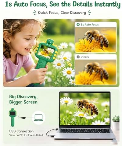 Outdoor Portable Kids Microscope: Handheld Microscope Auto Focus - Image 5