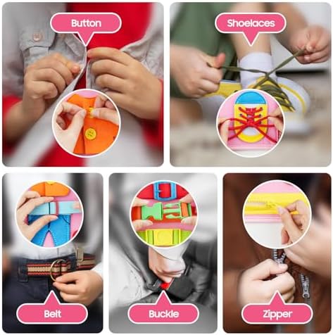 HumorPlay Busy Board Montessori Toys for 1,2,3 Year Old Girl Gifts, Sensory Educational Busy Book for Toddlers 1-3 Age, Christmas Birthday Gift for 1-2 Year Old Girl Toys - Image 5