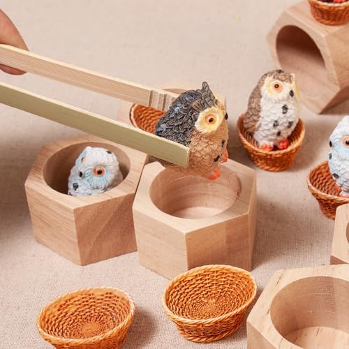Sorting Stacking Wooden Toys for Toddlers Owl Montessori Toys - Image 4