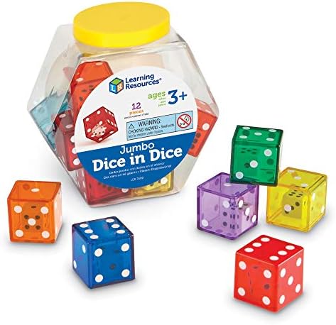 Learning Resources Jumbo Dice in Dice - Math Manipulative Cubes, Board Game Accessories, Counting Numbers, Party Gifts, Preschool, Teacher Supplies, Classroom Must Haves Pack, HomeschoolActivities by LearningResources