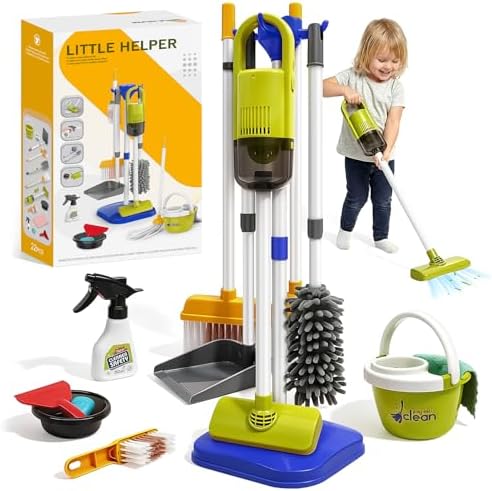 Dreamon Toddler Cleaning Set - 14Pcs Kids Cleaning Toy Set with Kids Vacuum by Dreamon
