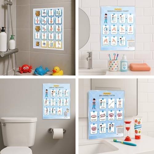 Educational Chart for Kids Step by Step Laminated 9x12 Inch for Children Self Care Visual Chart Ideal for Special Needs and Autism (Hygiene Routine Chart) - Image 3