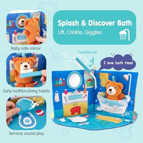 hahaland 3D Book for 0-12 Months Soft Cloth Interactive Activity Baby Book - Image 5