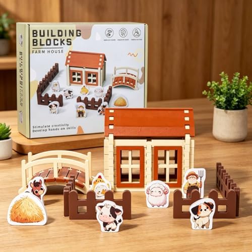 Children Building Blocks Wooden Construction Toy for Motor Skills Open Ended Play Experience Suitable for Preschool Home Classroom - Image 7
