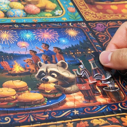 Think2Master Holiday Collage 500 Pieces Very Large Pieces Jigsaw Puzzle: 13+, Teens, Adults & Seniors. A Year of Celebration an Excellent Present for Birthdays, Christmas. Size: 26.8” X 18.9” - Image 2