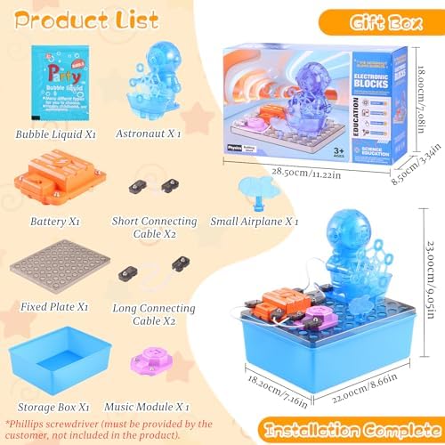 STEM Educational Toy Science Kits for Kids, Electric Bubble Machine, DIY Circuit Connections, Educational Fun Toy Gift for Children Boys Girls Ages 3 4 5 6 7 8 9 10 11 12 - Image 6