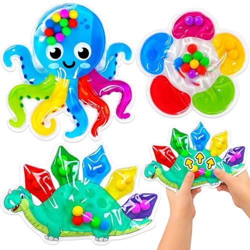 3PCS Color Sorting Sensory Squeeze Fidget Toys for Kids,Montessori Preschool Learning Fine Motor Skils Matching Travel Roadtrip Toy Birthday for Boys Girls Ages 3+ by FQKIOMY