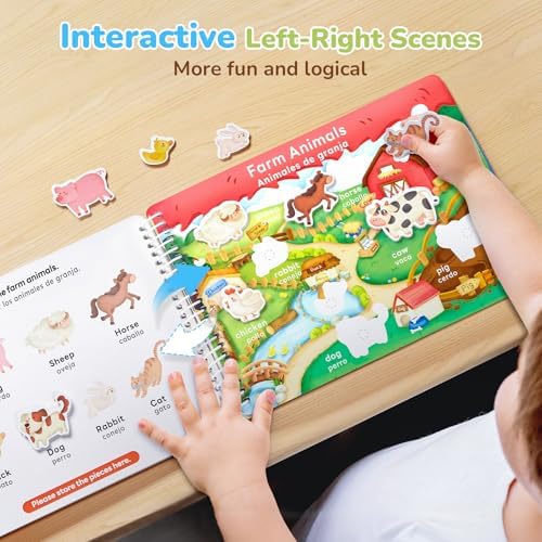 JoyCat Preschool Busy Book for Toddlers Ages 3-5, English and Spanish - Image 4