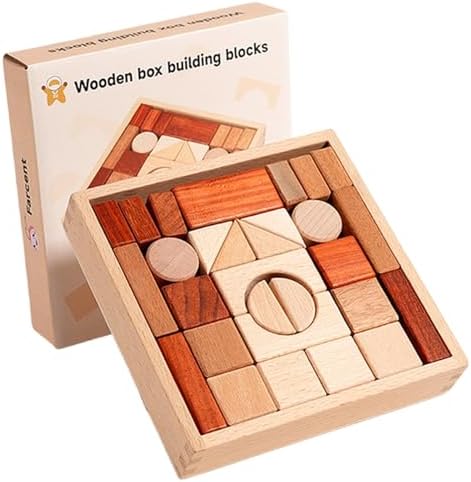Adena Montessori 29-Piece Wooden Blocks Set, 3+ by AdenaMontessori