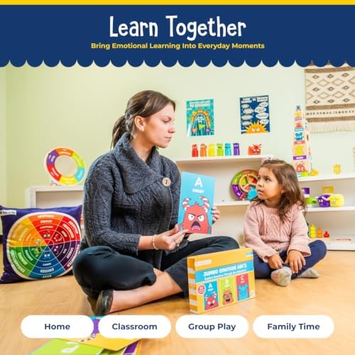 Open The Joy Jumbo ABC Emotion Cards, SEL Flashcards for Kids Ages 3+ - Image 3