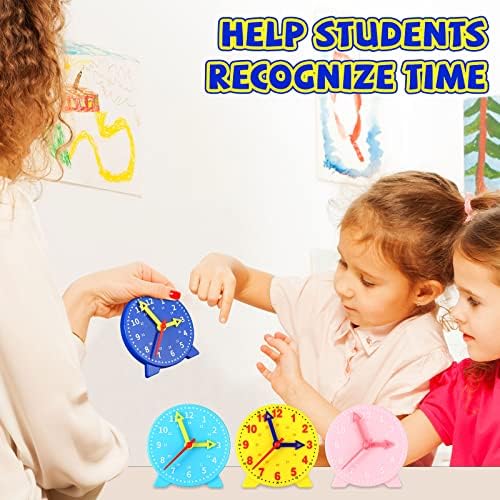 Batiyeer 24 Pcs Teaching Clock Kit for Kids to Tell Time 4'',Colorful - Image 5
