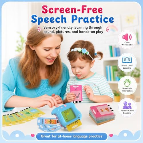 Talking Flash Cards for Toddlers 1-5 Years – Montessori Educational Early Learning & Sensory Speech Therapy Toy with 336 Sight Words for Preschool Boys & Girls - Image 4