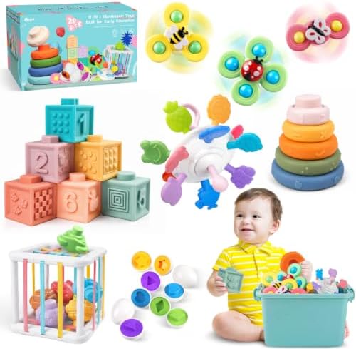 Plunack Montessori Baby Toys 6 in 1 Sensory Developmental Learning Set by Plunack