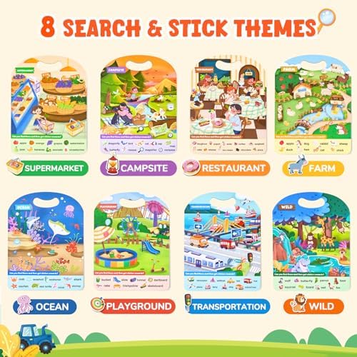 JoyCat Reusable Sticker Book Set, 4-Pack, 120+ Stickers, Kids Travel Toys - Image 2
