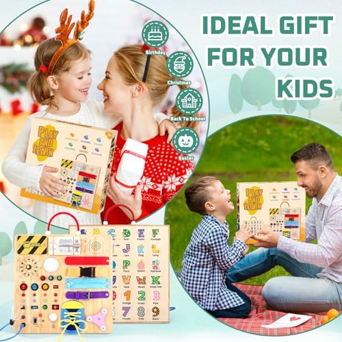 Hoarosall 23 in 1 Busy Board Montessori Toys for Toddler and 1-3 Year Old Boys and Girls - Image 7