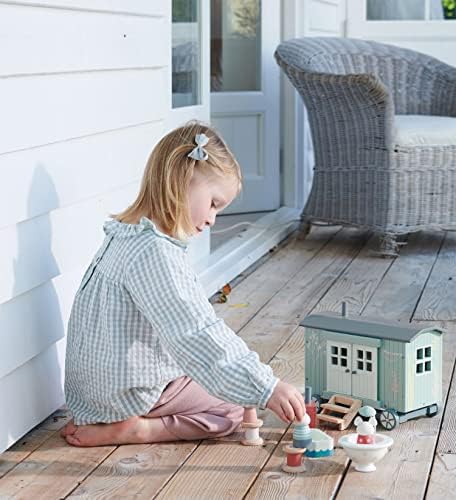 Tender Leaf Toys - Secret Meadow Shepherd’s Hut - Portable Furnished Wooden Shepherd’s Hut on Wheels with 11 Pcs Accessories and 3 Mice Dolls - Open-Ended Play and Story Tellings - Age 3+ - Image 6