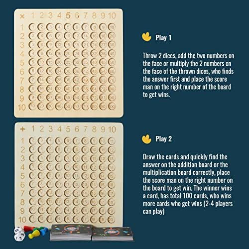 Asweets 2 in 1 Wooden Montessori Multiplication Addition Board Game 1 Pc - Image 4