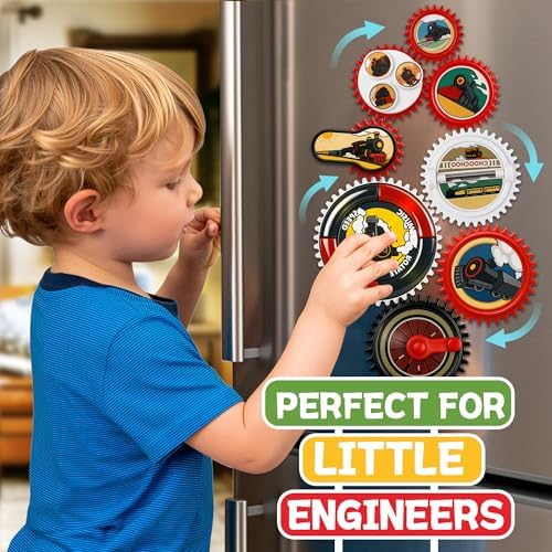 Magnetic Gears Toy Set 8 PCS, Gear Toys for Toddlers 1-3 with Music & Light, Educational STEM Learning Fun Fridge Magnets for Kids, Toddler Electric Spinner Toys Gift for Boys Girls - Image 4