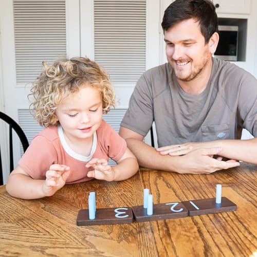 Counting Peg Board - Montessori Math and Numbers for Kids - Wooden Math Manipulatives Materials - Dark Walnut Stain - Image 7