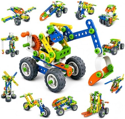 12 in 1 STEM Toys for 4 5 6 7 8+ Year Old Boy Girl Birthday Gifts Building Toys for Kids Ages 4-8 5-7 6-8 Educational Stem Activities for Boys 4-6 8-10 Construction Creative Games Holiday Idea Gift by Wanonoo