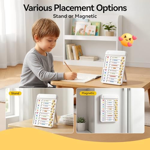 Chore Chart for Kids, Checklist Planning Board with Sliders, 19 Personalizable Sheets and Magnetic Marker, ADHD Tools for Kids to Do List Routine Chart Visual Schedule Magnetic Board for Fridge - Image 5