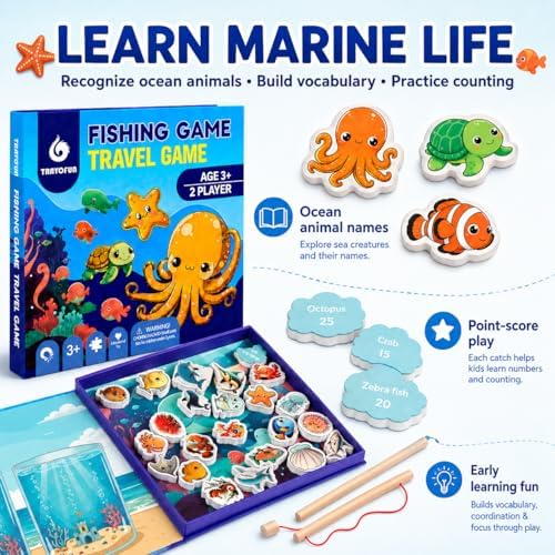 TRAVOFUN Magnetic Fishing Game | Travel Toys for Toddlers 3-5 - Image 5