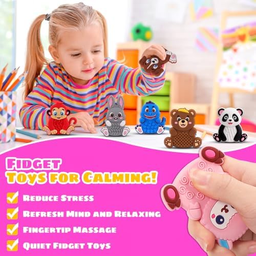 Silicone Sensory Fidget Toys for Kids Toddlers, 24 Pack Animal Texture Stress Relief Toys for Kids Autism Calming, Special Needs for Autism ADHD, Quiet Fidgets for Kids Classroom, Toddlers Travel Toys - Image 5