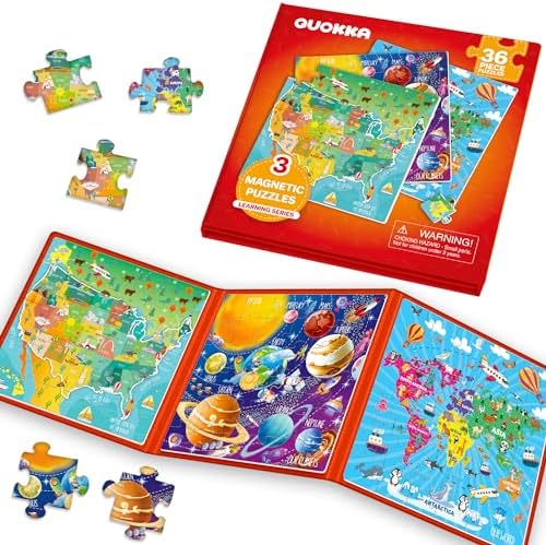 Magnetic Puzzles for Toddlers 3-5 - Kids Travel Toys for Boys and Girls by QUOKKA