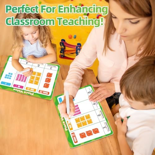 12 PCS Place Value Chart Dry Erase Flash Cards Math Manipulatives - Image 5
