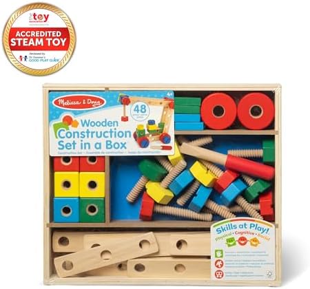 Melissa & Doug Wooden Construction Building Set in a Box (48 pcs) - Image 6