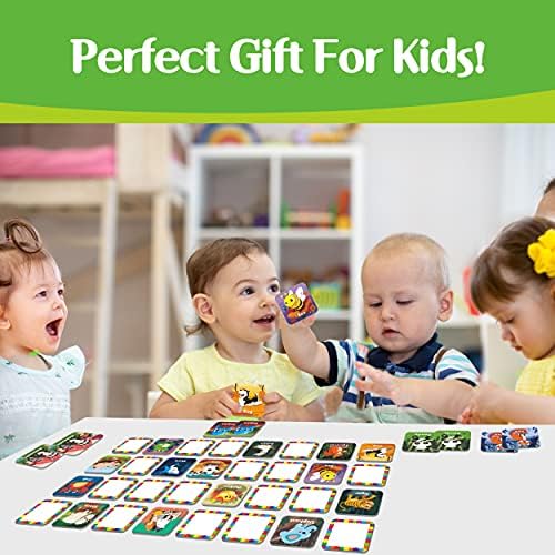 Hebayy 36 Pair Animal Matching Memory Game Flash Cards for Toddlers, Preschool, Kindergarten and Home. Erasable, Fun & Fast, Travel Friendly, Skill Building. Size 2” x 2”(5 x 5 cm) - Image 6