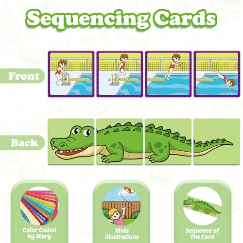 Kasfalci Sequencing Cards,Sequence Board Game for Kids,Speech Therapy Materials Toys for Autism,Story Storytelling,Social Skills,Sentence Building,Preschool Learning Activities,Classroom & Homeschool - Image 3