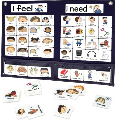 CHEFAN Feelings Chart, Calm Down Corner Supplies, Daycare Essentials, Social Emotional Learning Activities, Autism Learning Materials, ADHD Tools for Classroom Daycare & Home by CHEFAN