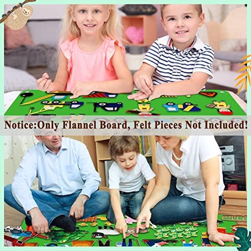 Craftstory 3.5 Feet Flannel-Board for Toddlers Preschool as Kids Felt Stories Activities Play Kits Wall-Hanging Birthday Gifts (Green) - Image 3
