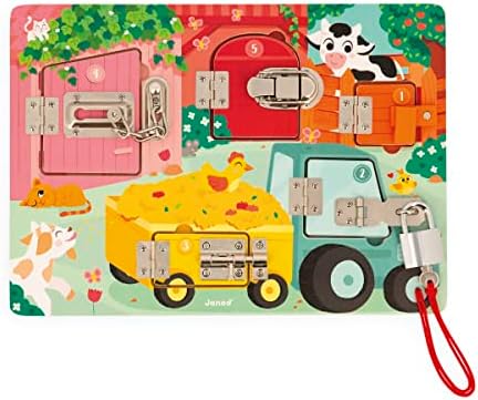 Janod - Farm Padlocks Board - Ages 3-6 by Janod