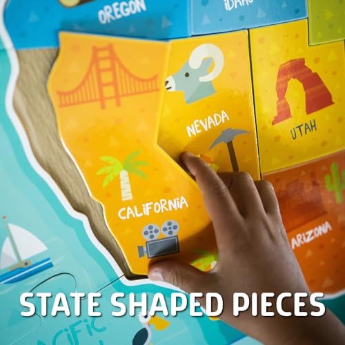 Chuckle & Roar USA Map Floor Puzzles for Kids Ages 4-6, Educational Toys - Image 2