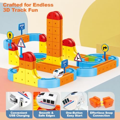 146PCS Electric Train Set for Kids, 3D Flexible Race Track STEM Toy - Image 7