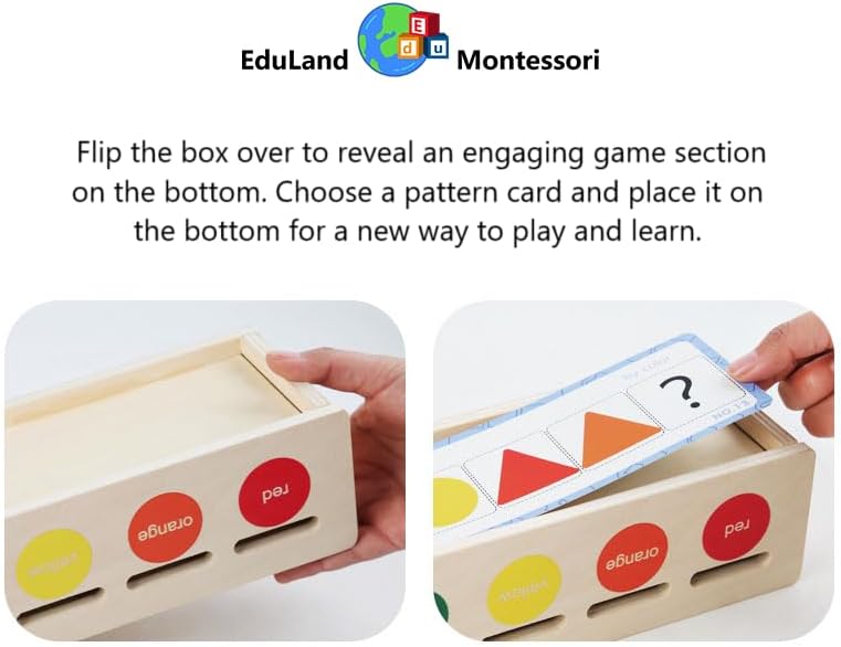 Practical Life Piggy Bank/Math/Sensorial Color & Shape Sorting Box Posting/Dropping/Push/Pull, Montessori Primary Educational Learning Toy Card Patterns Matching Kids 2-6 Years - Image 5