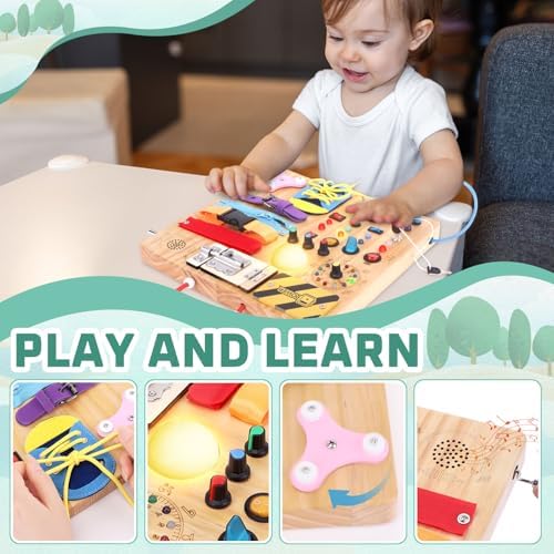 Hoarosall 23 in 1 Busy Board Montessori Toys for Toddler and 1-3 Year Old Boys and Girls - Image 3