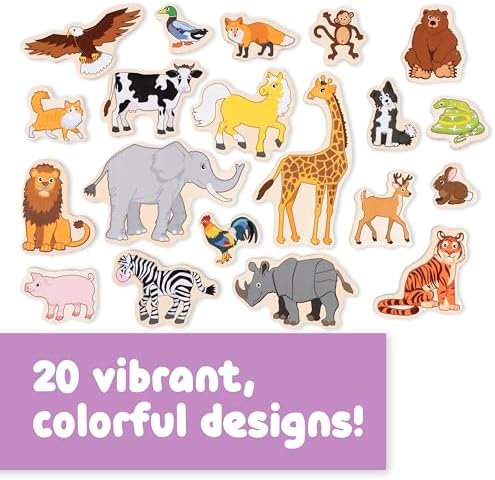 Spark & Wow Wooden Magnets, Animals, Set of 20 - Image 3