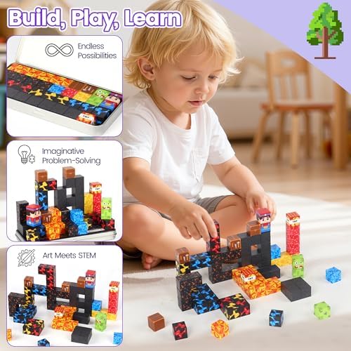SYSKENI 35PCS Mini Magnetic Blocks Travel Set for Kids Ages 3-5 4-8 - Image 7