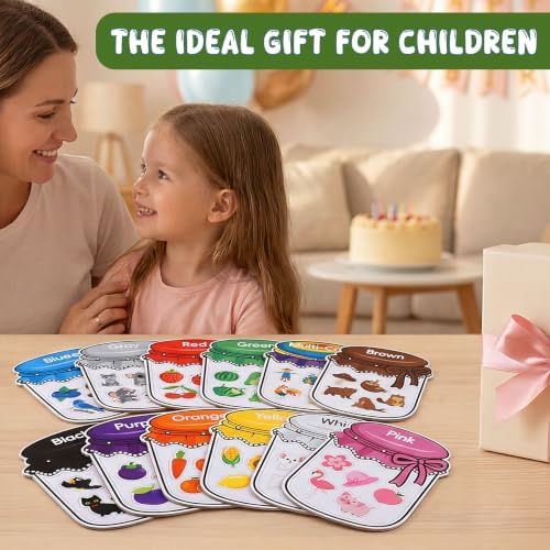 12Pcs Wooden Magnetic Color Sorting 72 Fridge Magnets for Kids - Image 7