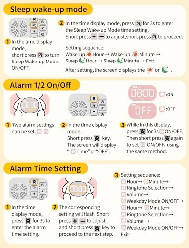 MASHI Bunny Kids Alarm Clock with Time to Wake Sleep Trainer White Noise - Image 2