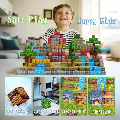 100PCS Magnetic Blocks Toys for Kids, Magnetic BuildIing Blocks Cubes,STEM Montessori Stacking Magnetic Tiles Toys for Kids Toddlers Boys Girls Ages 3 4 5 6 7 8-12 Birthday Gifts Party Supplies - Image 2
