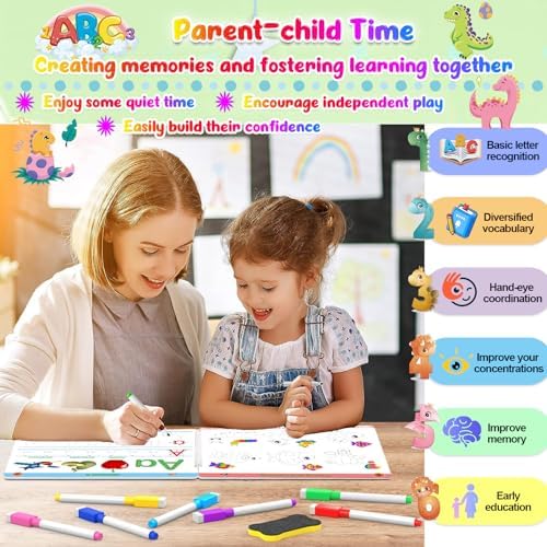 ALIANFLY Preschool Learning Activities Educational Workbook - Toddler Prek Montessori Handwriting Practice Activity Tracing Toys Busy Book for Kids, Autism Learning Materials and ABC Learning Book - Image 6