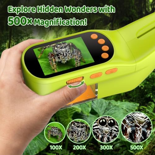 Handheld Microscope for Kids, Outdoor Explorer STEM Toy with Bonus Tools, 2.4" IPS Screen, Ergonomic Grip, Digital Camera, Photo/Video, Magnifier, Science Kit – Gift for Boys & Girls Age 3-12 - Image 4